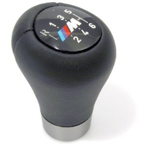 BMW M Performance Schaltknopf Leder/M Plakette/6-Gang Schwarz für 3er, 5er, 6er, X3, X4 (E46, E60, E61, E63, E64, F25, F26)