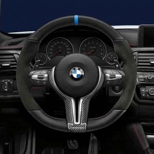BMW M Performance Abdeckung Lenkrad Alcantara/Carbon für 2er, 5er, 6er, X1, X2 (F45, F46, F07, F10, F11, F06, F12, F13, F48, F39)