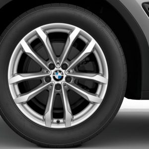 BMW 19 Zoll Leichtmetallräder V-Speiche 691, Reflex Silver, Continental