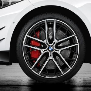 BMW 19 Zoll Sommer-Leichtmetallräder M Performance Doppelspeiche 555M, Jet Black Matt