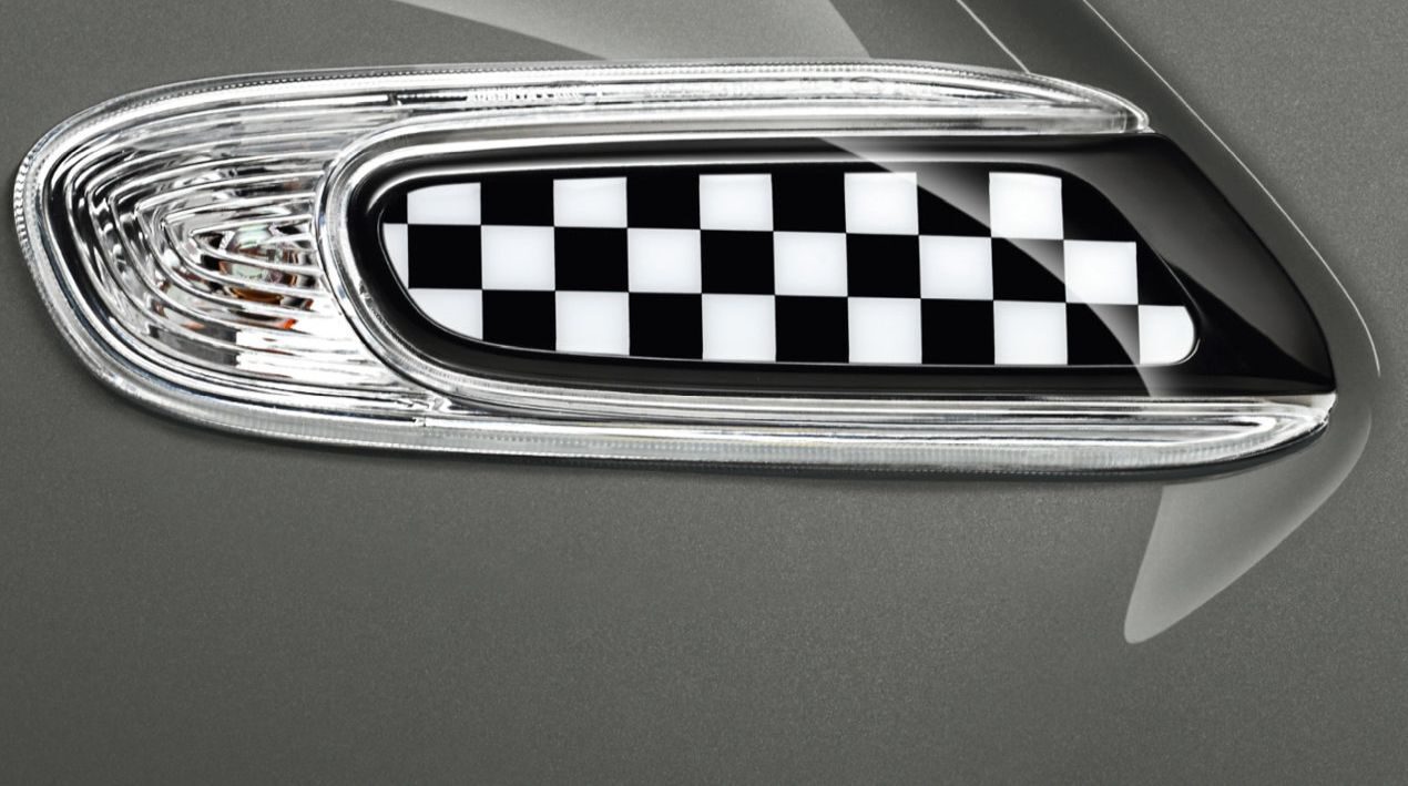 MINI Side Scuttles klein Checkered black/white für Hatch und Cabrio (F55, F56, F57)