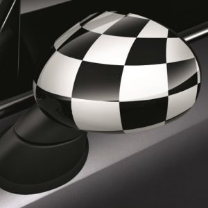 MINI Abdeckung Spiegel links Checkered schwarz/weiß
