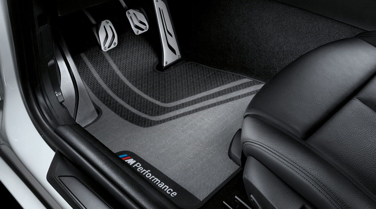 BMW M Performance Fußmatten Sport Satz vorne Grau für 1er, 2er, M2 (F20, F20N, F21, F21N, F22, F23, F87)