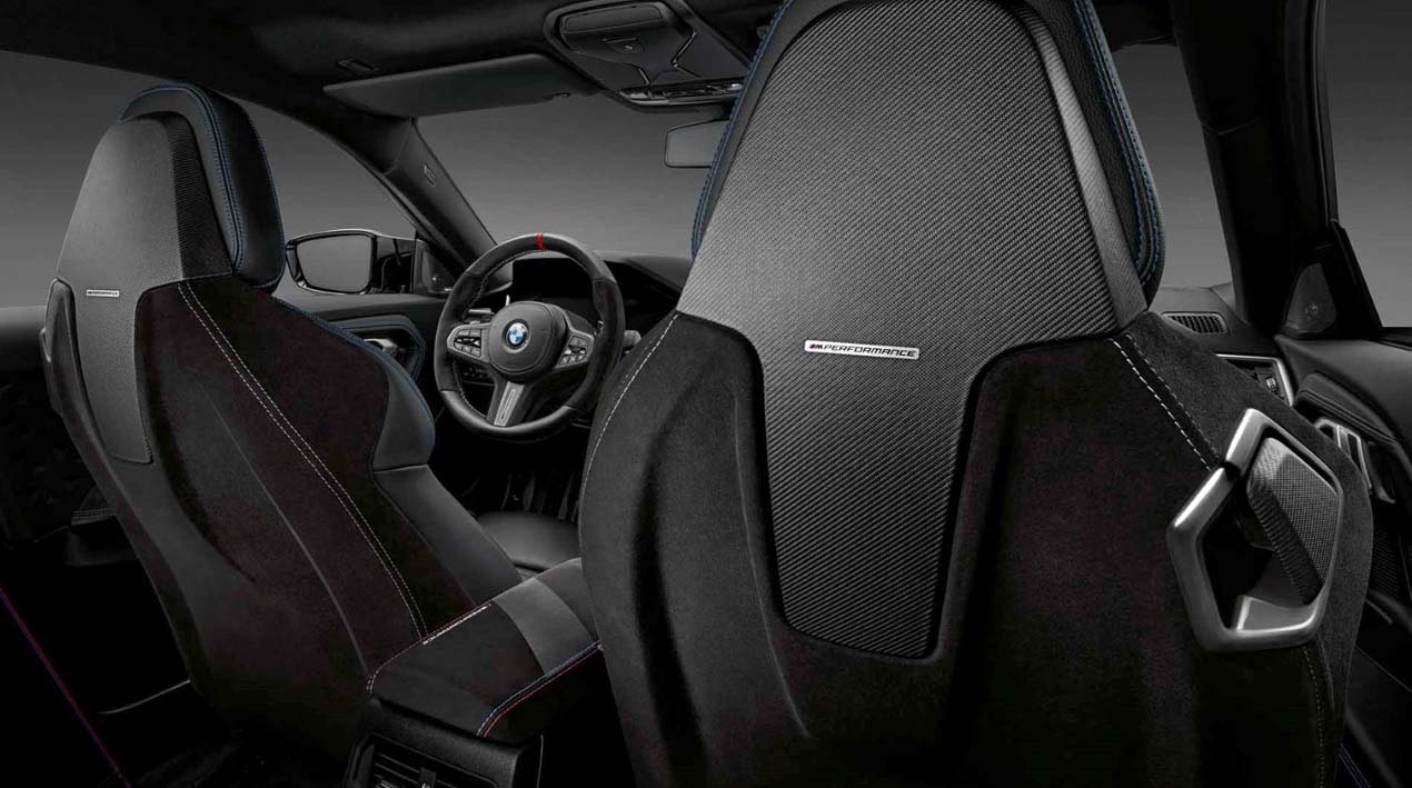 BMW M Performance Rückwand Alcantara/Carbon offenporig für 2er, 4er, 8er, M2, M4, M8 (F91, F92, G14, G15, G22, G42, G82, G83, G87)