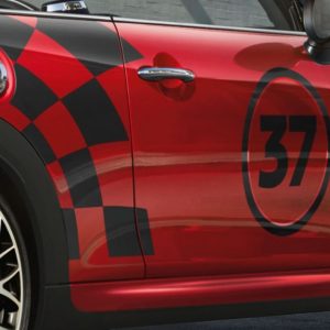 MINI JCW Seitenstreifen Racing Black für Hatch und Cabrio (F56, F56E, F56F, F56N, F57, F57N)