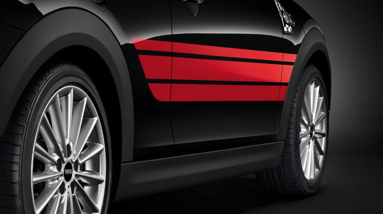 MINI JCW Seitenstreifen Chilli Red für Hatch und Cabrio (F56, F56E, F56F, F56N, F57, F57N)